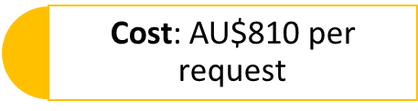 Cost: AU$810 per request
