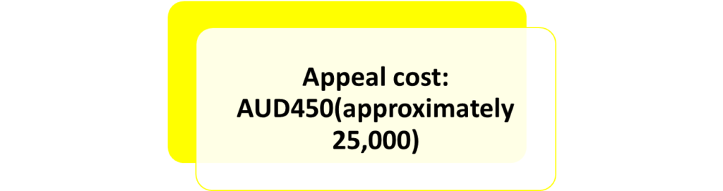 Appeal cost: AUD450