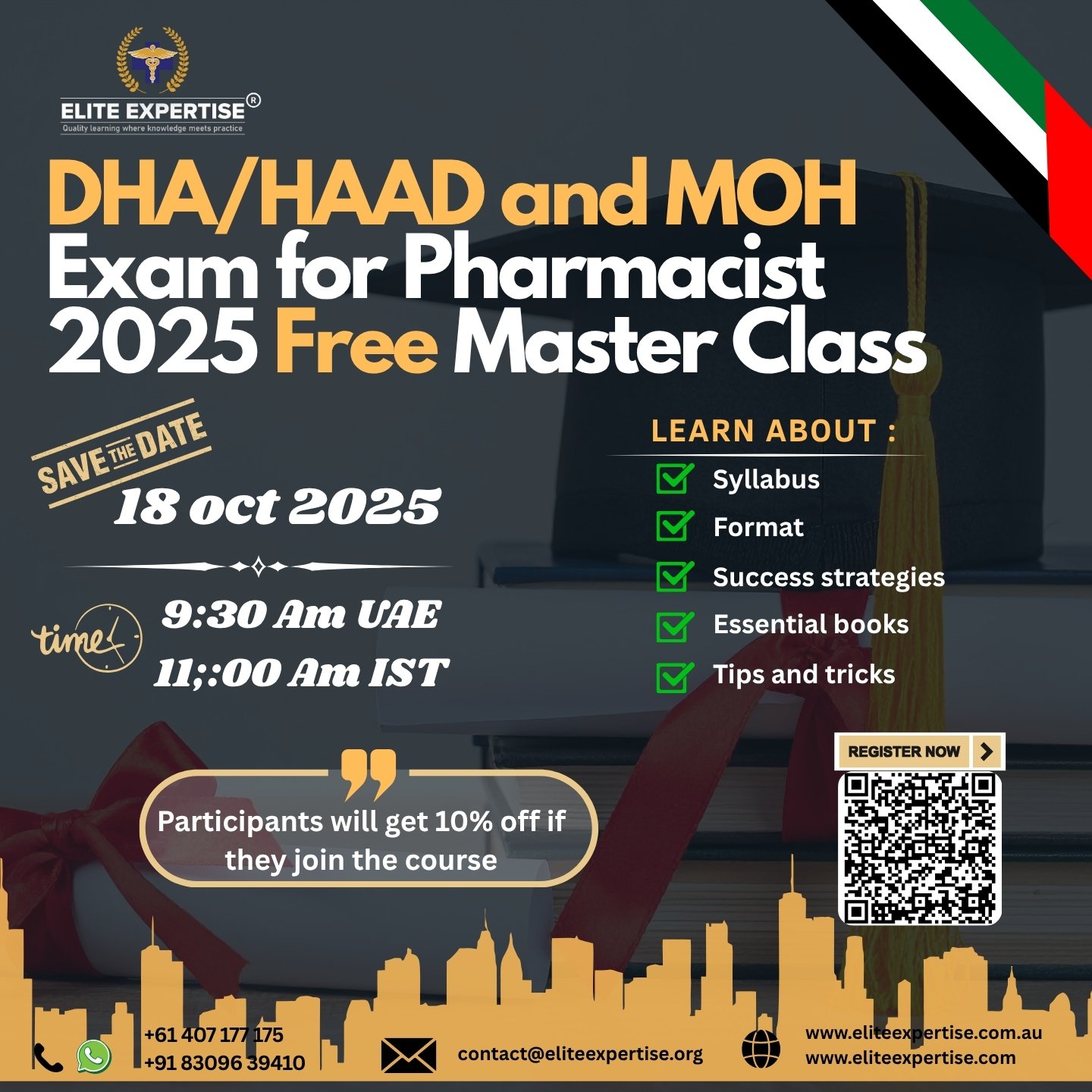 DHA, HAAD and MOH Exam for Pharmacist 2025 – Free Masterclass by Elite Expertise