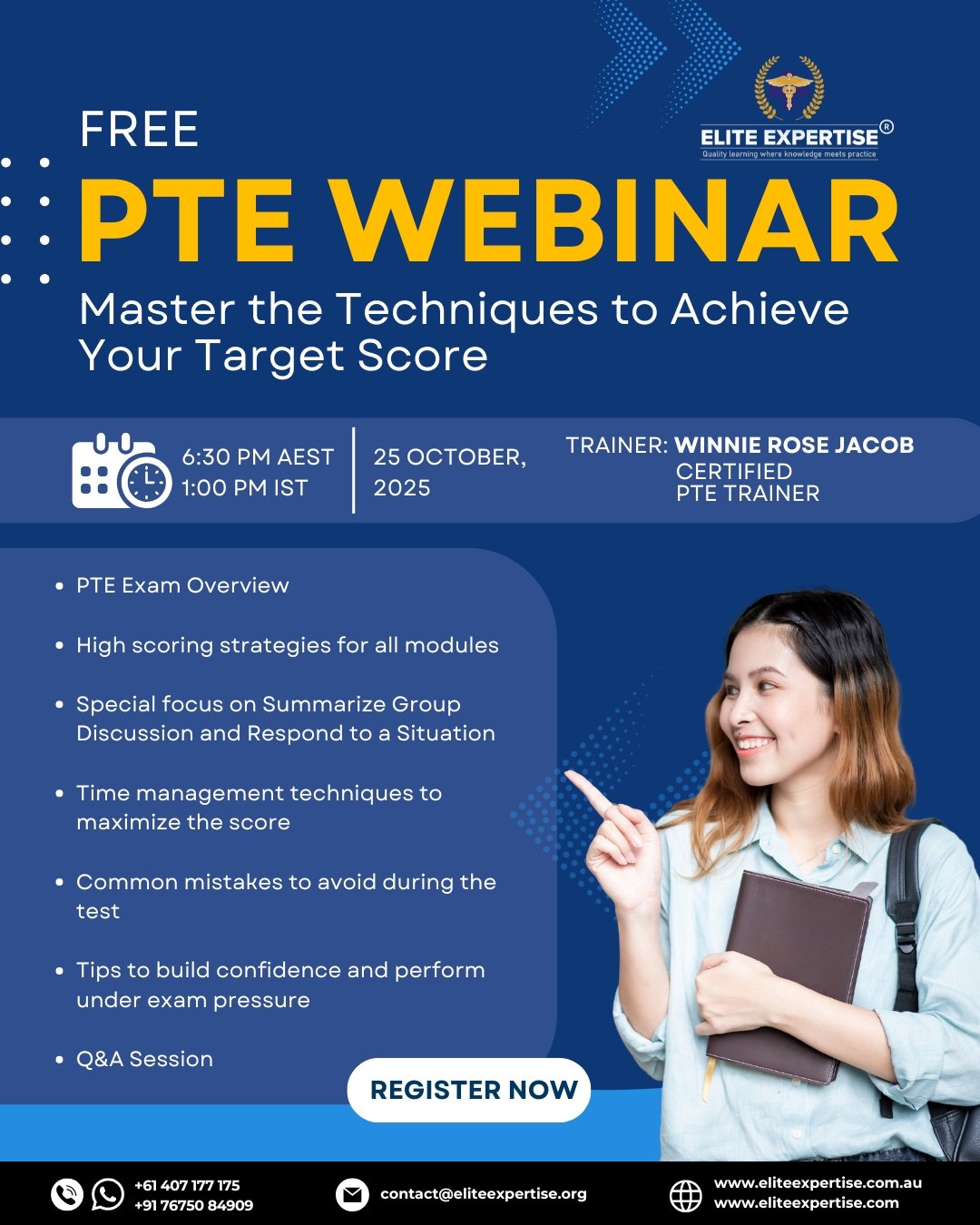 Free PTE Webinar 25 October 2025